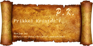 Prikkel Kristóf névjegykártya